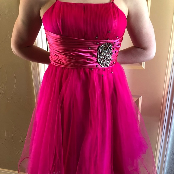 Hot Pink Short Formal Dress